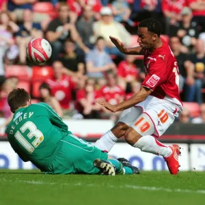 Derby's Deeney Denies Maynard: Thwarted Goal in Bristol City vs. Derby County Championship Match, 2010 Derby's Deeney Denies Maynard: Thwarted Goal in Bristol City vs. Derby County Championship Match, 2010