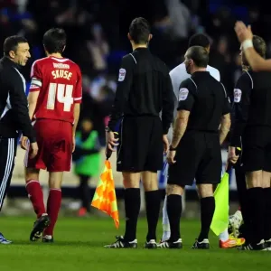 Derek McInnes Argues with Referee during Reading vs. Bristol City Championship Match, 2012 Derek McInnes Argues with Referee during Reading vs. Bristol City Championship Match, 2012