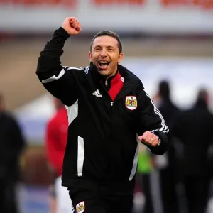 Derek McInnes Celebrates First Win as Bristol City Manager: Barnsley vs. Bristol City (October 2011)