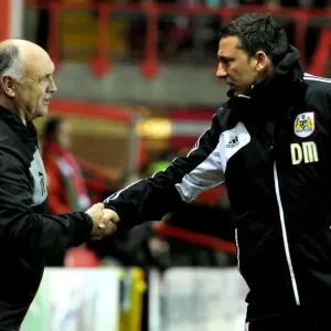 Print of a handshake between Derek McInnes and Terry Pashley Print of a handshake between Derek McInnes and Terry Pashley