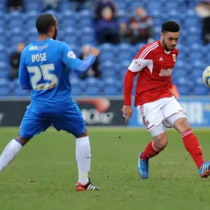 Print of Derrick Williams in action during the Sky Bet League One match