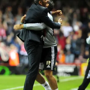 Print of Di Canio Celebrating League Cup Upset Print of Di Canio Celebrating League Cup Upset