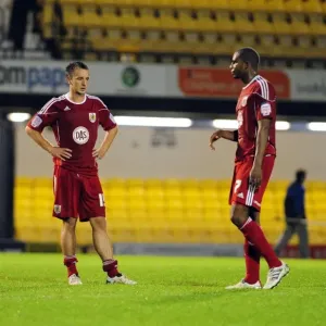 Disappointed Duo: Gavin Williams and Marvin Elliott of Bristol City After Carling Cup Loss to Southend United Disappointed Duo: Gavin Williams and Marvin Elliott of Bristol City After Carling Cup Loss to Southend United