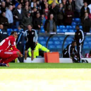 Disappointed Nicky Maynard of Bristol City After Leeds United's League Cup Victory Disappointed Nicky Maynard of Bristol City After Leeds United's League Cup Victory