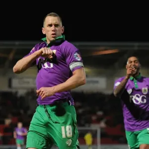 Print of Aaron Wilbraham celebrating his goal Print of Aaron Wilbraham celebrating his goal