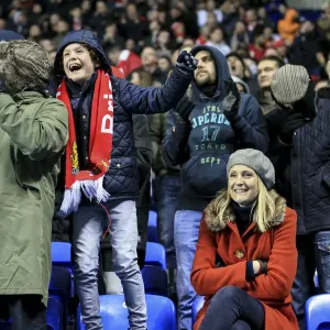 Exultant Bristol City Fans Celebrate Goal at Reading's Madejski Stadium, Sky Bet Championship (November 2016)