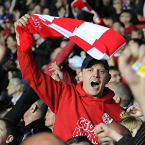 Exultant Fan Cheers Kieran Agard's Goal: Bristol City vs Swindon Town, Sky Bet League One, Ashton Gate Stadium