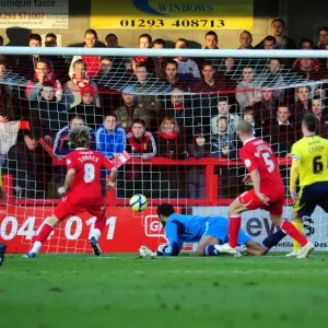FA Cup: Dramatic Moment as Josh Simpson Hits the Post for Crawley Town against Bristol City - 07/01/2012