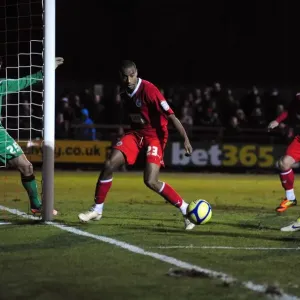 FA Cup: Tyrone Barnett of Crawley Town Blocks Brett Pitman's Cross Against Bristol City - 07/01/2012
