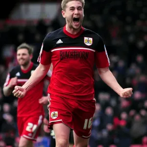 Bristol City FC Print - Steven Davies Celebrates Fifth Goal