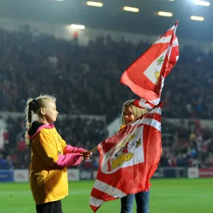 Print of Flag-Bearing Supporters at Ashton Gate Stadium Print of Flag-Bearing Supporters at Ashton Gate Stadium
