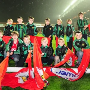 Print of Flagbearers Face Off in Championship Showdown at Ashton Gate Stadium Print of Flagbearers Face Off in Championship Showdown at Ashton Gate Stadium