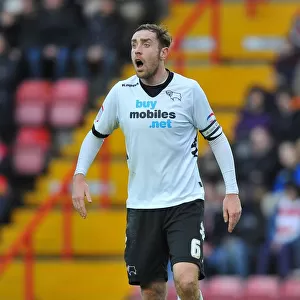 Focused on the Ball: Richard Keogh in Action for Derby County against Bristol City