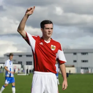 Focused George Kellow of Bristol City U18 During Match Against Brighton & Hove Albion U18 at SGS Wise Campus - October 5, 2013