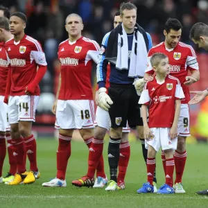Football Rivalry: Bristol City vs MK Dons at Ashton Gate (January 2014) - Bristol City Mascot in Action
