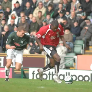 Football Rivalry: Enoch Showunmi in Action - Plymouth vs. Bristol City