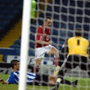 Gavin Williams sees his shot blocked