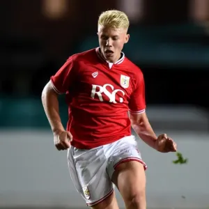 George Dowling in Action: Bristol City U21 vs Sheffield Wednesday U21 at Ashton Gate Stadium