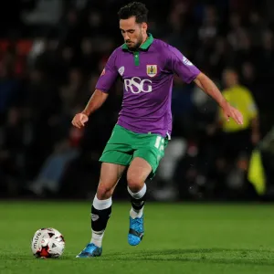 Greg Cunningham of Bristol City in Action against Cheltenham Town, Johnstone's Paint Trophy, October 8, 2014