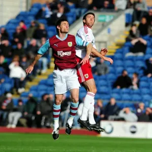 Intense Aerial Battle: Cole Skuse vs Graham Alexander, Championship Football, 2010 - Turf Moor Intense Aerial Battle: Cole Skuse vs Graham Alexander, Championship Football, 2010 - Turf Moor