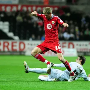 Intense Championship Showdown: Orlandi vs Stead at Swansea's Liberty Stadium (Swansea City vs Bristol City, 10/11/2010)