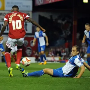 Intense Derby Moment: McChrystal Stops Emmanuel-Thomas (Bristol City vs. Bristol Rovers, Johnstone Paint Trophy)