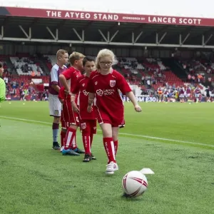 Print of intense football match at Ashton Gate in Bristol, England