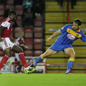 Print of Jay Emmanuel-Thomas tackled at Ashton Gate Print of Jay Emmanuel-Thomas tackled at Ashton Gate