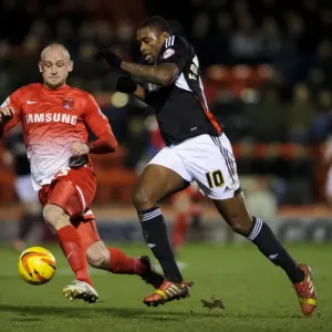 Intense Midfield Rivalry: Jay Emmanuel-Thomas vs Scott Cuthbert, Leyton Orient vs Bristol City, 2014 Intense Midfield Rivalry: Jay Emmanuel-Thomas vs Scott Cuthbert, Leyton Orient vs Bristol City, 2014
