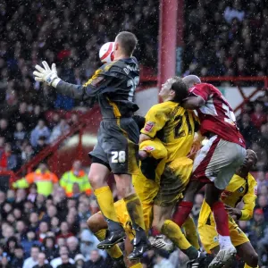 Intense Moment: Bristol City vs. Plymouth Argyle - Battle in the Penalty Area #150308city