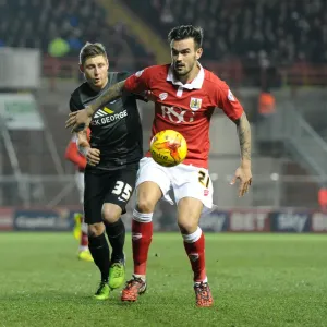 Print of Marlon Pack under pressure at Ashton Gate Print of Marlon Pack under pressure at Ashton Gate