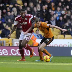 Intense Rivalry: Emmanuel-Thomas vs. Stearman - Wolves vs. Bristol City, Sky Bet League One, 2014 - Molineux Stadium