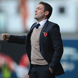 Intense Rivalry: Lee Johnson's Emotional Moment during Bristol City vs Oldham Athletic, Sky Bet League One