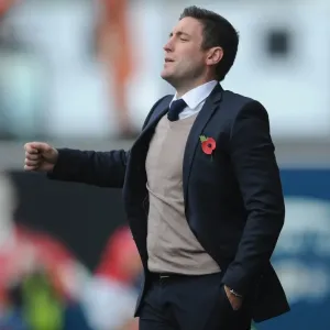 Intense Rivalry: Lee Johnson's Emotional Moment during Bristol City vs Oldham Athletic, Sky Bet League One