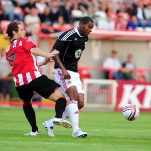 Bristol City FC Print: Marvin Elliott vs. Ryan Harley Intense Rivalry