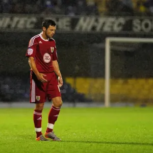 Ivan Sproule's Disappointed Expression: Southend United Outshines Bristol City in Carling Cup Clash, 2010 Ivan Sproule's Disappointed Expression: Southend United Outshines Bristol City in Carling Cup Clash, 2010