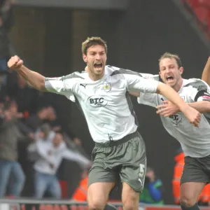 Jamie McCombe and Louis Carey Celebrating a Goal