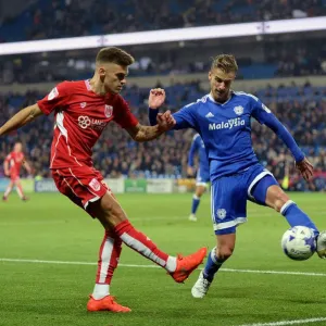 Print of Jamie Paterson crossing the ball Print of Jamie Paterson crossing the ball