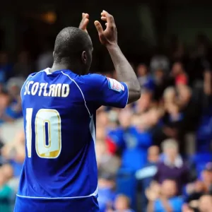 Print of Jason Scotland scoring for Ipswich Town against Bristol City