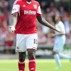 Jay Emmanuel-Thomas in Action: Coventry vs. Bristol City, Sky Bet League One, 2013 - Football at Sixfields Stadium Jay Emmanuel-Thomas in Action: Coventry vs. Bristol City, Sky Bet League One, 2013 - Football at Sixfields Stadium