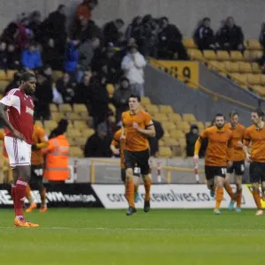 Jay Emmanuel-Thomas Disappointment: Wolves Celebrate Goal Against Bristol City (League One)