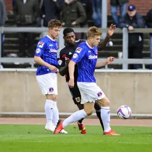 Jay Emmanuel-Thomas vs Brad Potts: Intense Moment in Carlisle United vs Bristol City Football Match, October 2013 Jay Emmanuel-Thomas vs Brad Potts: Intense Moment in Carlisle United vs Bristol City Football Match, October 2013
