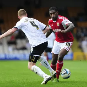 Jay Emmanuel-Thomas vs Chris Robertson: Intense Moment at Vale Park during Port Vale vs Bristol City (Sky Bet League 1)