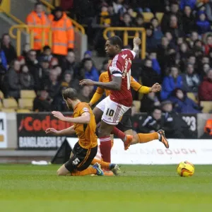 Jay Emmanuel-Thomas vs. Richard Stearman: Intense Battle at Molineux Stadium, Wolves v Bristol City, 2014