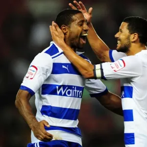 Jobi McAnuff and Mikele Leigertwood Celebrate Reading's Win over Bristol City in Championship Match, 2011 Jobi McAnuff and Mikele Leigertwood Celebrate Reading's Win over Bristol City in Championship Match, 2011