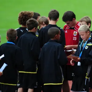 Joe Edwards of Bristol City Signing Autographs During Training Joe Edwards of Bristol City Signing Autographs During Training