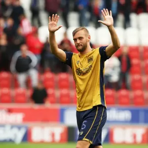 Joel Ekstrand Celebrates with Fans: Rotherham United vs. Bristol City, Sky Bet Championship
