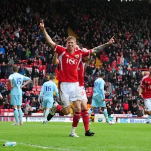 Jon Stead Celebrates Equalizing Goal in Bristol City Print