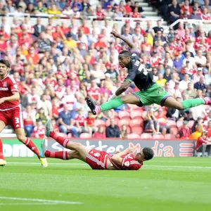 Jonathan Kodjia's Shot for Bristol City Against Middlesbrough, Sky Bet Championship 2015