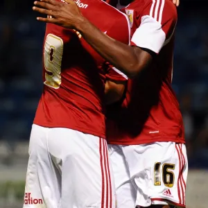 Jordan Wynter's Goal Celebration: Gillingham vs. Bristol City, Capital One Cup First Round